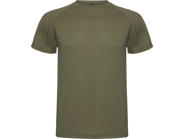 Camiseta técnica MONTECARLO manga corta unisex Roly 135 gr verde militar