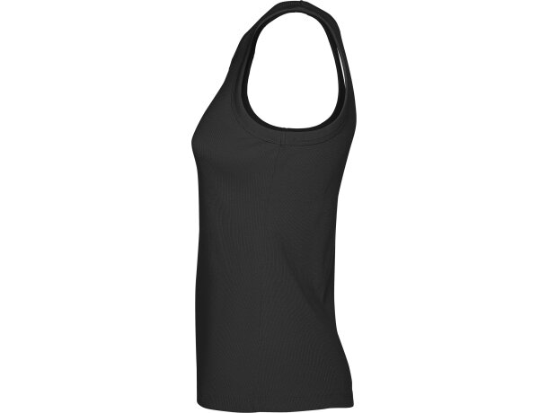 Camiseta sin mangas Dribe Roly en punto canalé stretch Negro detalle 11
