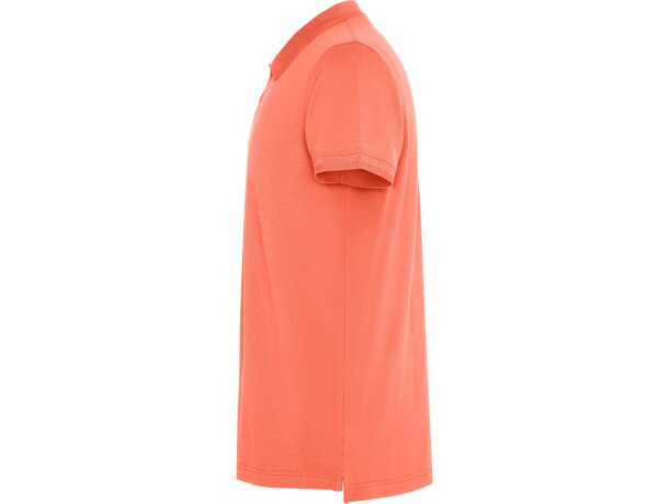 Polo Roly WOS manga corta tejido piqué stretch unisex Coral detalle 31