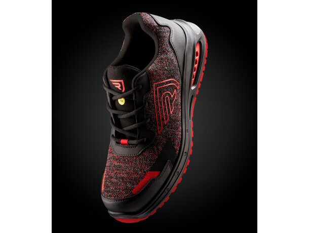 Zapato laboral Garnet Roly con certificación S3 antiestático Rojo carbón vigoré detalle 2