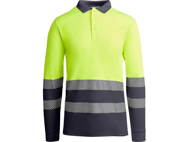 Polo Roly ATRIO LS alta visibilidad plomo/amarillo fluor