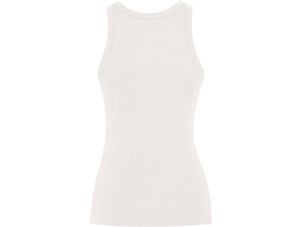 Camiseta sin mangas Dribe Roly en punto canalé stretch Blanco vintage detalle 18