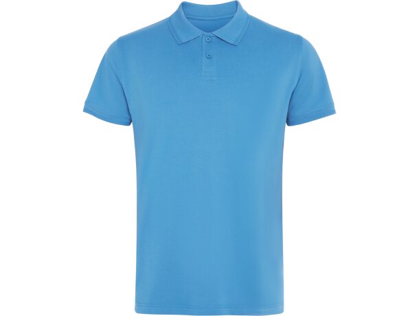 Polo Roly WOS manga corta tejido piqué stretch unisex Turquesa detalle 25