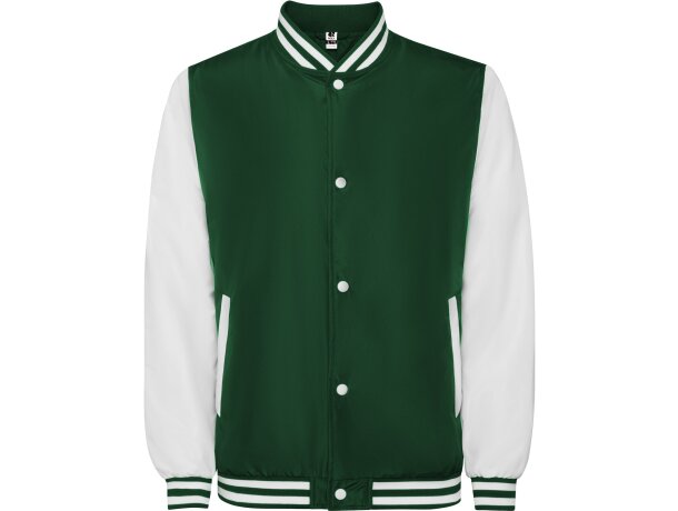 Chaqueta California Roly acolchada bicolor con cremallera Verde botella/blanca detalle 21