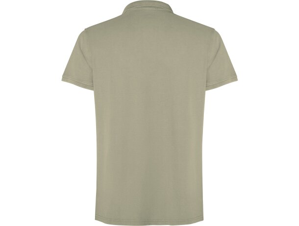 Polo Cobain de algodón piqué con efecto lavado unisex Roly Kaki claro lavado detalle 18
