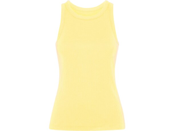 Camiseta sin mangas Dribe Roly en punto canalé stretch Amarillo sweet detalle 37