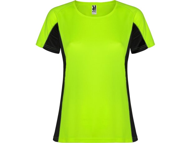 Camiseta SHANGHAI WOMAN Roly verde fluor/negro