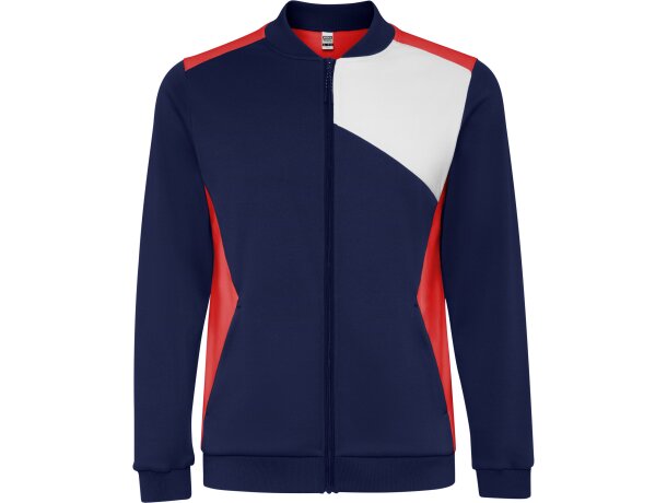 Sudadera deportiva Roly Leros bicolor con cremallera Rojo/marino detalle 25