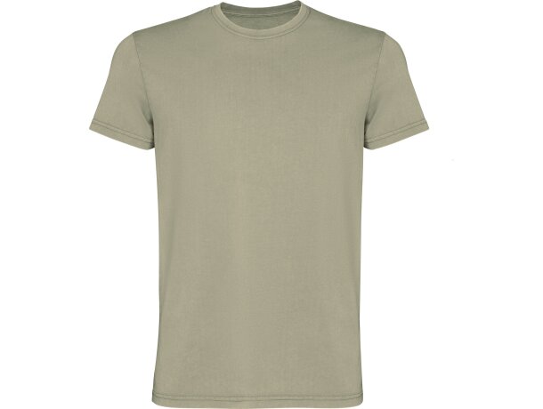 Camiseta Corgi Roly de algodón peinado 180 g para hombre Kaki claro lavado detalle 17