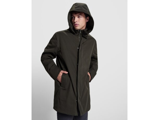 Parka acolchada Dome Roly negra con capucha extraíble unisex Negro detalle 2
