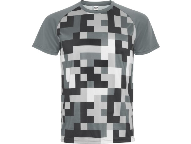 Camiseta técnica Ventor Roly poliéster interlock manga raglán Gris detalle 17