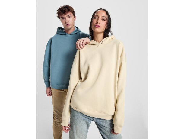 Sudadera con capucha Otto Roly para merchandising corporativo Blanco detalle 4