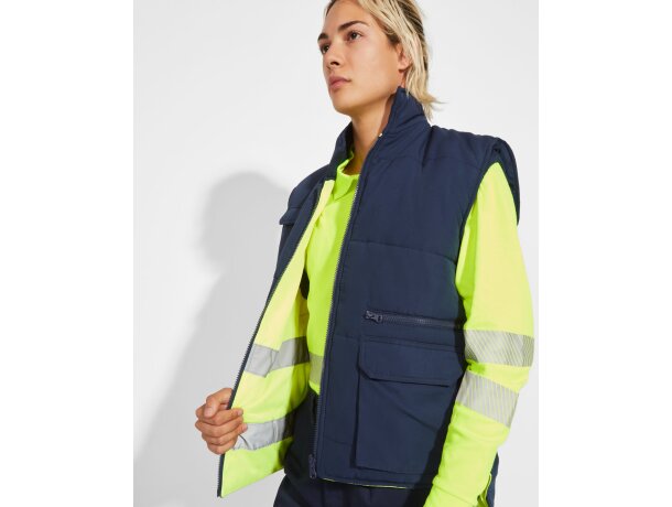 Chaleco reversible PERSEI Roly marino/amarillo fluor