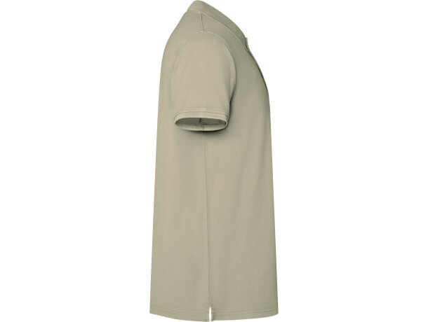 Polo Cobain de algodón piqué con efecto lavado unisex Roly Kaki claro lavado detalle 20