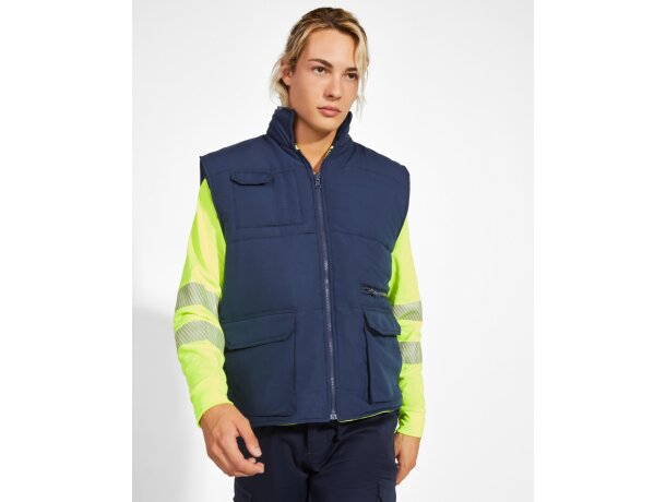 Chaleco reversible PERSEI Roly marino/amarillo fluor