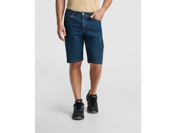 Bermuda Nivus vaquero multibolsillos Roly workwear Vaquero detalle 3