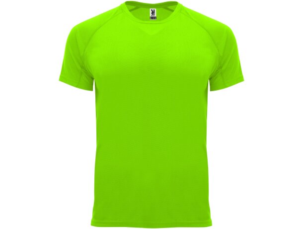Camiseta técnica Roly BAHRAIN verde fluor