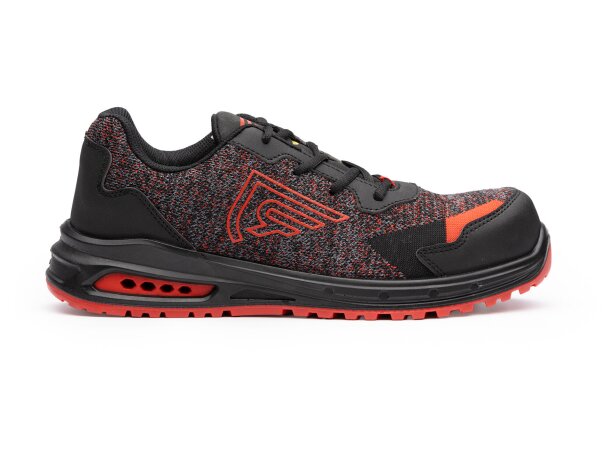 Zapato laboral Ruby Roly red knit textil certificado S1PS Rojo carbón vigoré detalle 4
