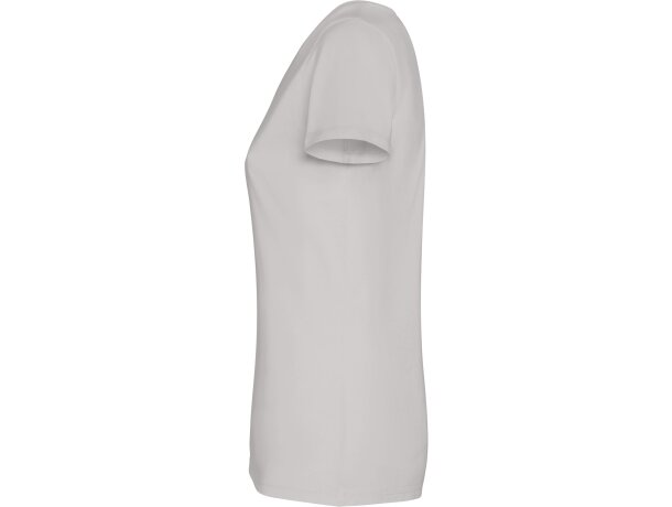 Camiseta mujer algodón peinado efecto lavado Roly Fiyi Gris piedra lavado detalle 11