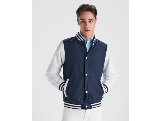 Chaqueta California Roly acolchada bicolor con cremallera Negro/blanco detalle 4