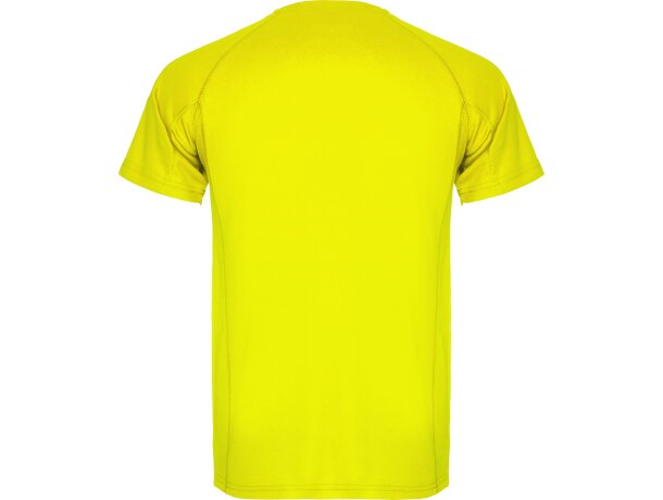 Camiseta técnica MONTECARLO manga corta unisex Roly 135 gr amarillo fluor