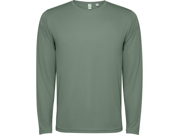 Camiseta técnica Estoril manga larga Roly poliéster reciclado Verde laurel detalle 17