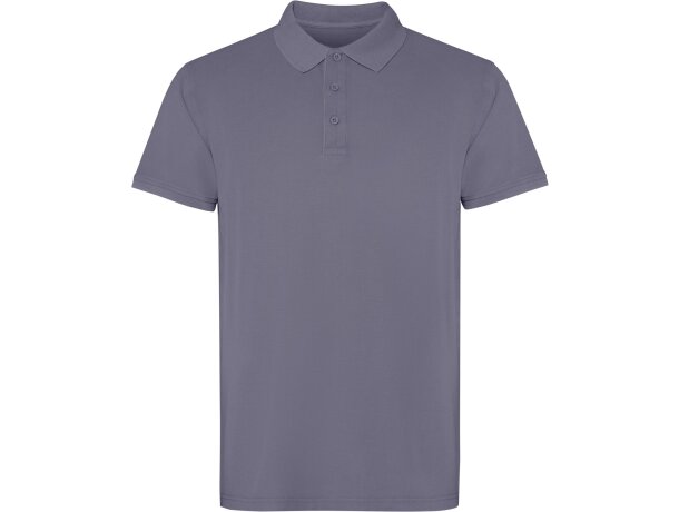 Polo Cobain de algodón piqué con efecto lavado unisex Roly Gris cielo lavado detalle 13