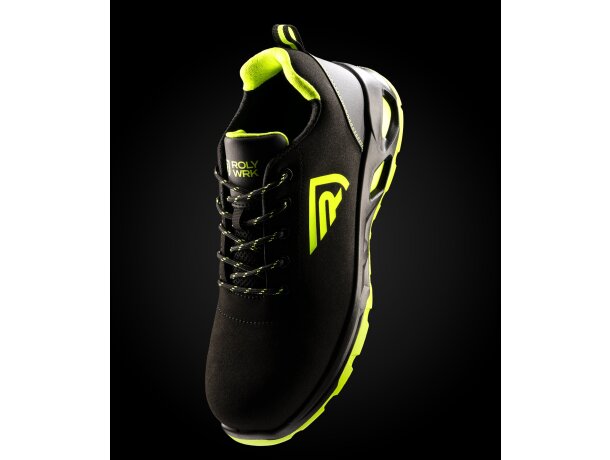 Zapato laboral Ceryson Roly certificado EN ISO 20345 antiestático Negro/amarillo fluor detalle 3