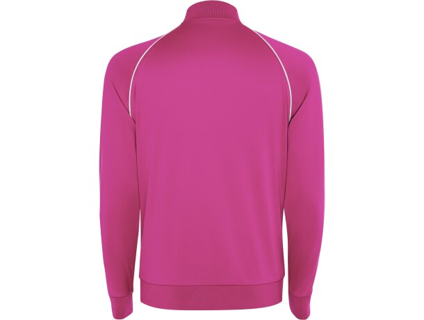Chaqueta deportiva Valier Roly con cremallera y vivo reflectante Rosa fluor detalle 30