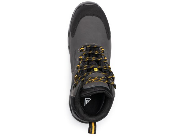 Zapato laboral LUA Roly piel y microfibra certificado S7S Plomo/amarillo wrk detalle 8