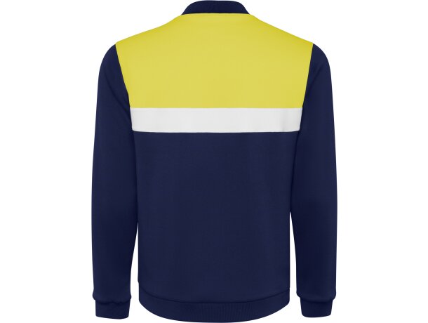 Sudadera deportiva Roly Leros bicolor con cremallera Amarillo/marino detalle 6