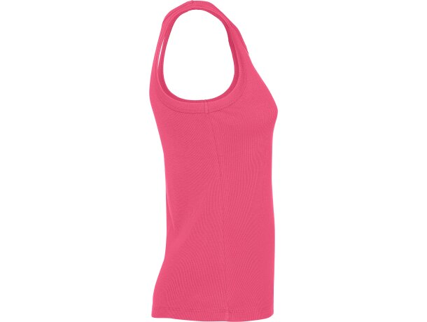 Camiseta sin mangas Dribe Roly en punto canalé stretch Frambuesa detalle 36