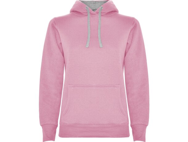 Sudadera URBAN WOMAN Roly con capucha rosa claro/gris vigore