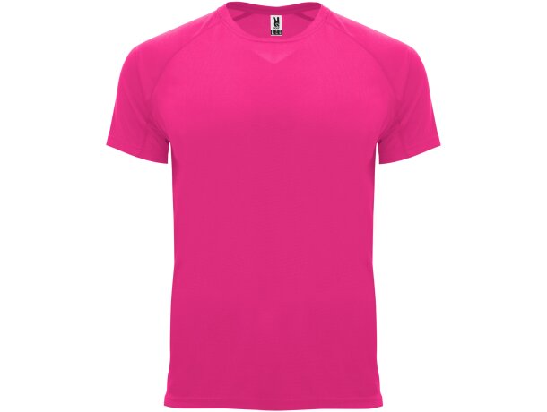 Camiseta técnica Roly BAHRAIN rosa fluor