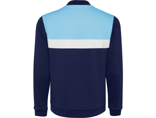 Sudadera deportiva Roly Leros bicolor con cremallera Celeste/marino detalle 14