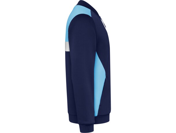 Sudadera deportiva Roly Leros bicolor con cremallera Celeste/marino detalle 16