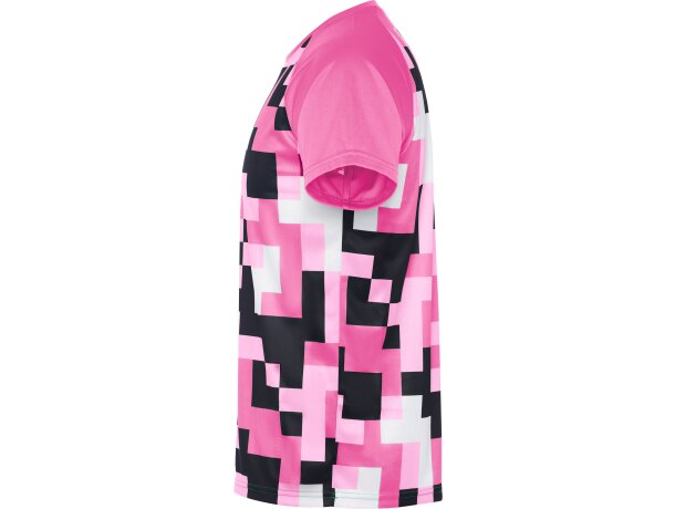 Camiseta técnica Ventor Roly poliéster interlock manga raglán Rosa seda detalle 23