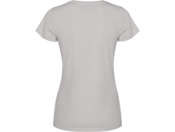 Camiseta mujer algodón peinado efecto lavado Roly Fiyi Gris piedra lavado detalle 10