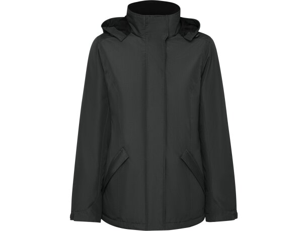 Parka mujer America Woman Roly con capucha extraíble reciclada Plomo oscuro detalle 19