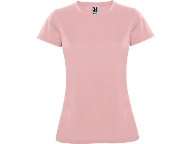 Camiseta técnica Roly Montecarlo rosa claro