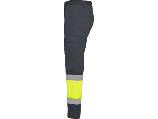 Pantalon verano NAOS Roly de alta visibilidad plomo/amarillo fluor