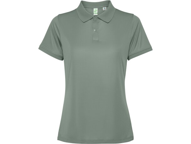 Polo Tormo Woman Roly de poliéster reciclado certificado GRS Verde laurel detalle 17