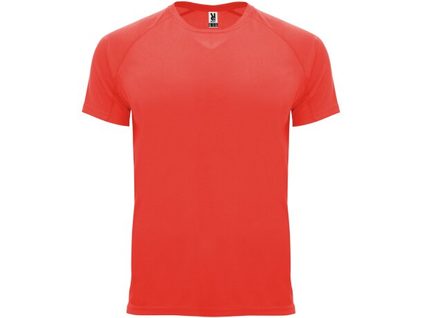 Camiseta técnica Roly BAHRAIN coral fluor