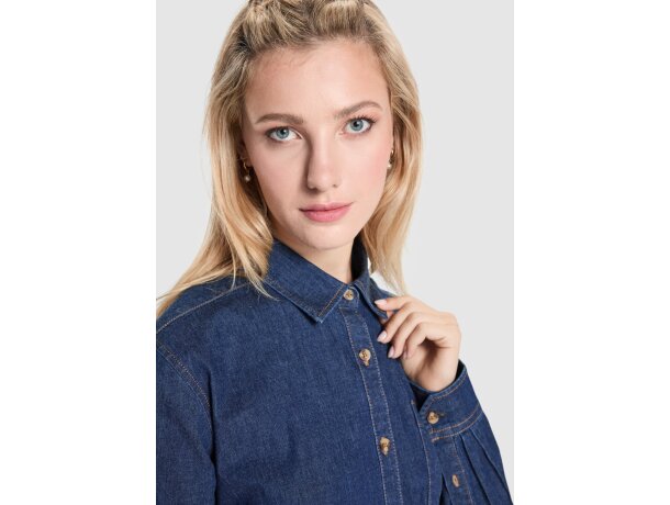 Camisa Lujan Woman Roly con tejido stretch para hostelería Vaquero detalle 2