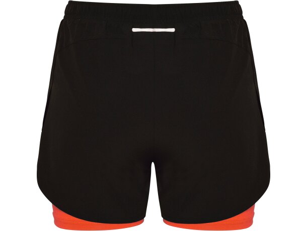 Pantalon corto LANUS Roly negro/coral fluor
