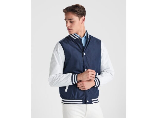 Chaqueta California Roly acolchada bicolor con cremallera Negro/blanco detalle 1