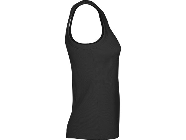 Camiseta sin mangas Dribe Roly en punto canalé stretch Negro detalle 12