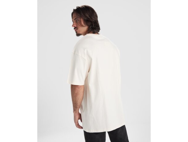 Camiseta oversize Bull de algodón pesado Roly Blanco detalle 1