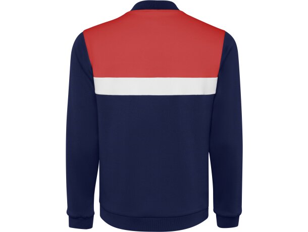 Sudadera deportiva Roly Leros bicolor con cremallera Rojo/marino detalle 26