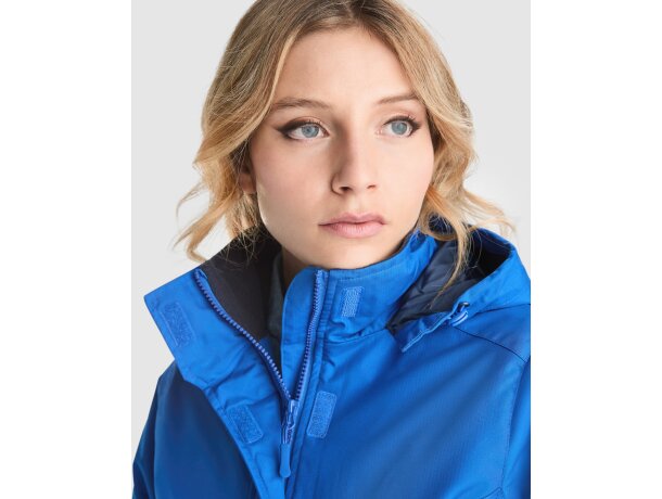 Parka mujer America Woman Roly con capucha extraíble reciclada Negro detalle 3